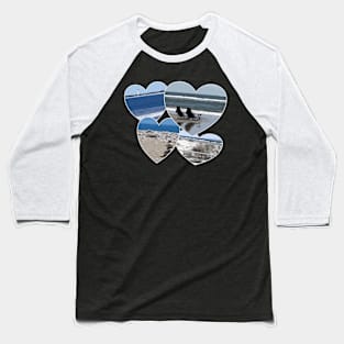 Lispe Sea Side Hearts Baseball T-Shirt